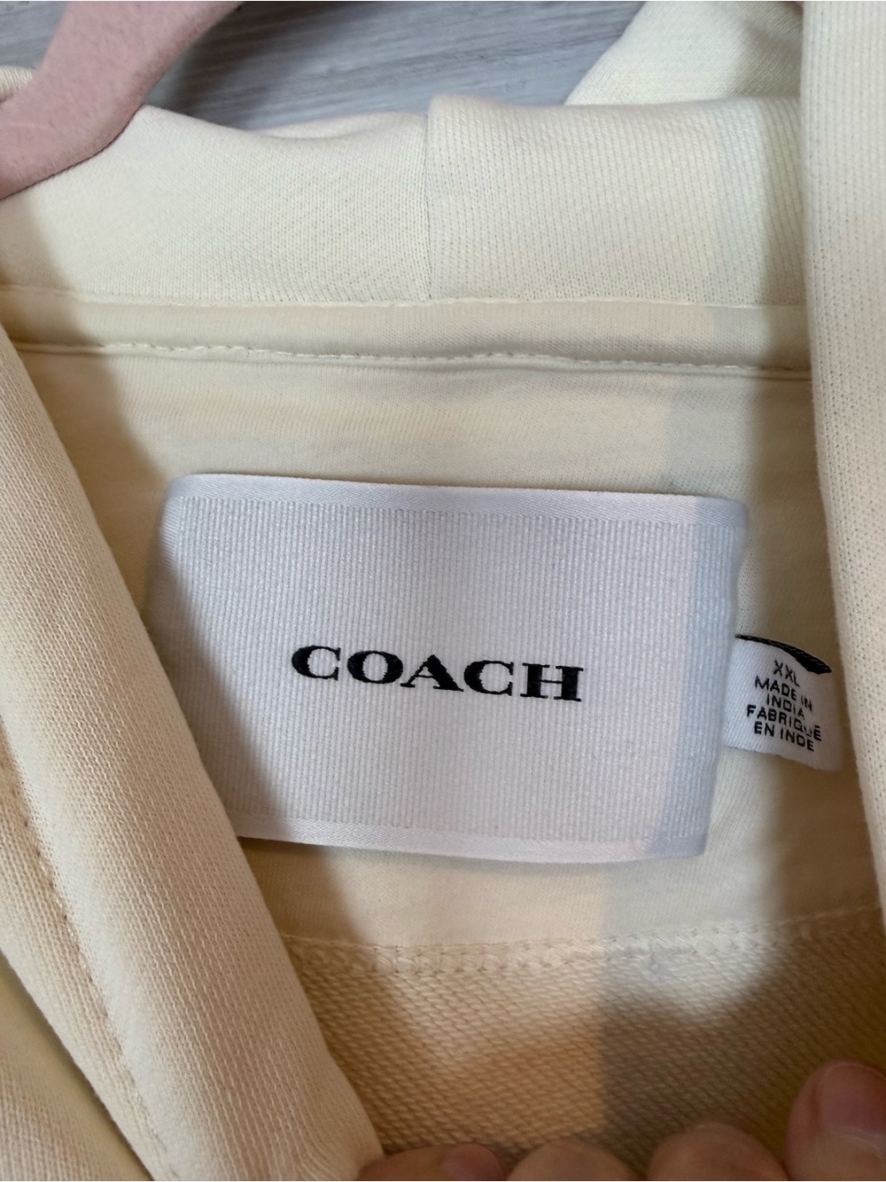 Coach Cream Graphic Pullover Hoodie with Printed Logo - Picture 2 of 10